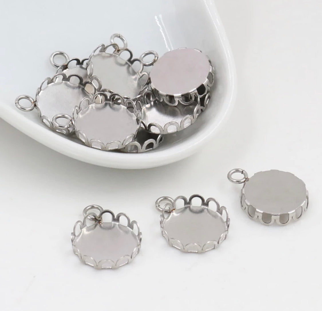Loop Pendant Bezel-12mm Cabochon Base