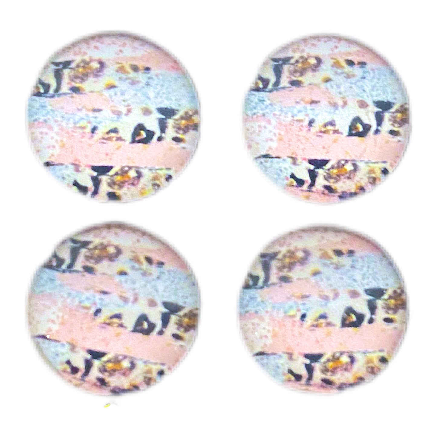 Blush Cheetah Brushstrokes (Custom)-8/10/12mm Glass Cabochon