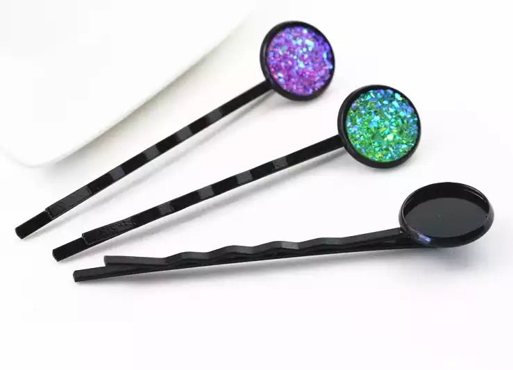 Bobby Pin-12mm Cabochon Base