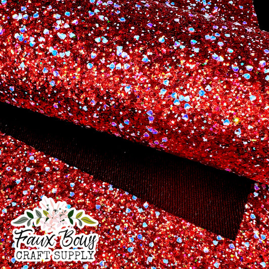 Red Peppermint NEW Chunky Glitter (Twill Backed)