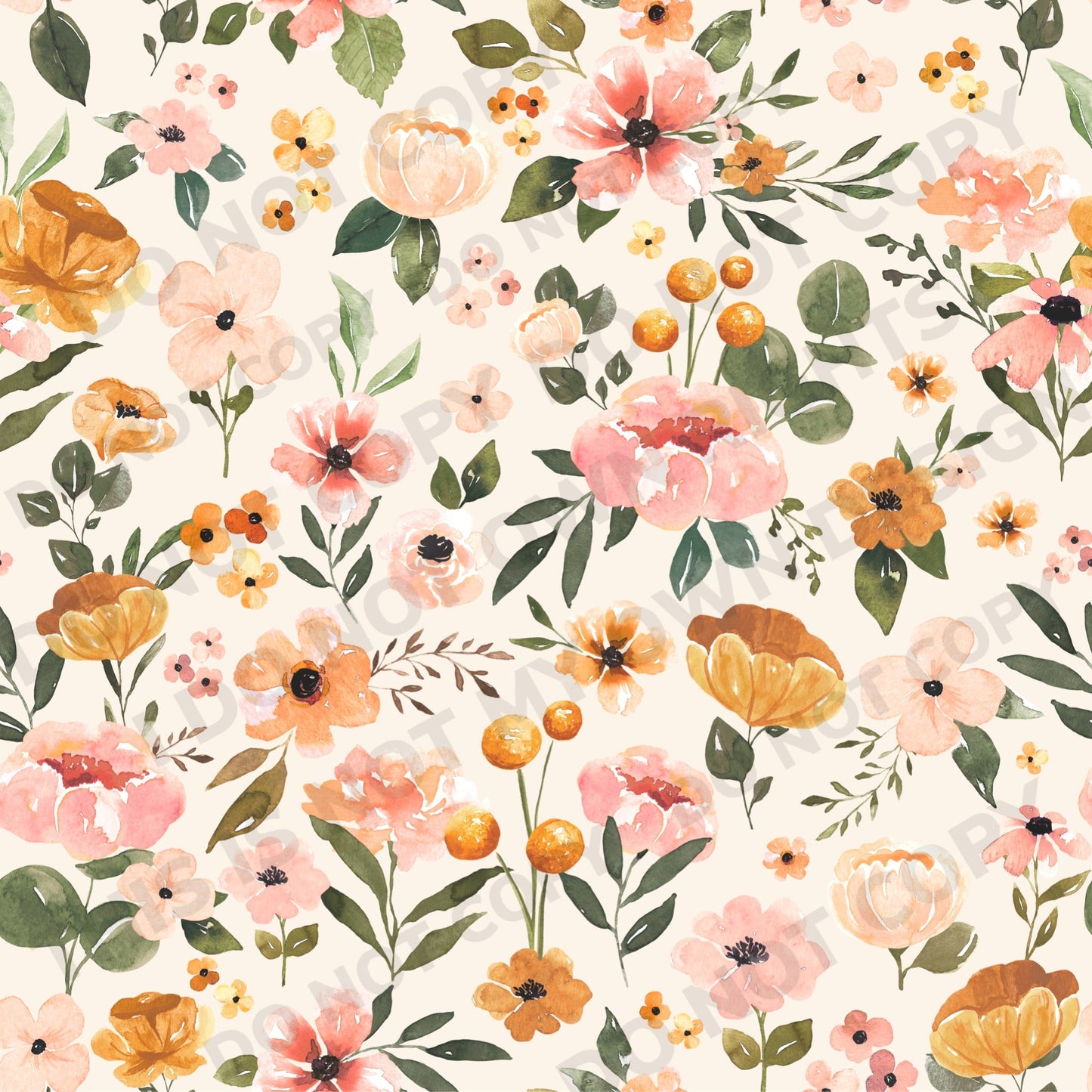 Cait & Rainn Boho Flowers Fabric-Bullet/DBP/Leather