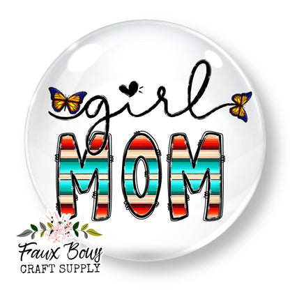 Girl Mom (Custom)- 12mm Glass Cabochon (Copy)