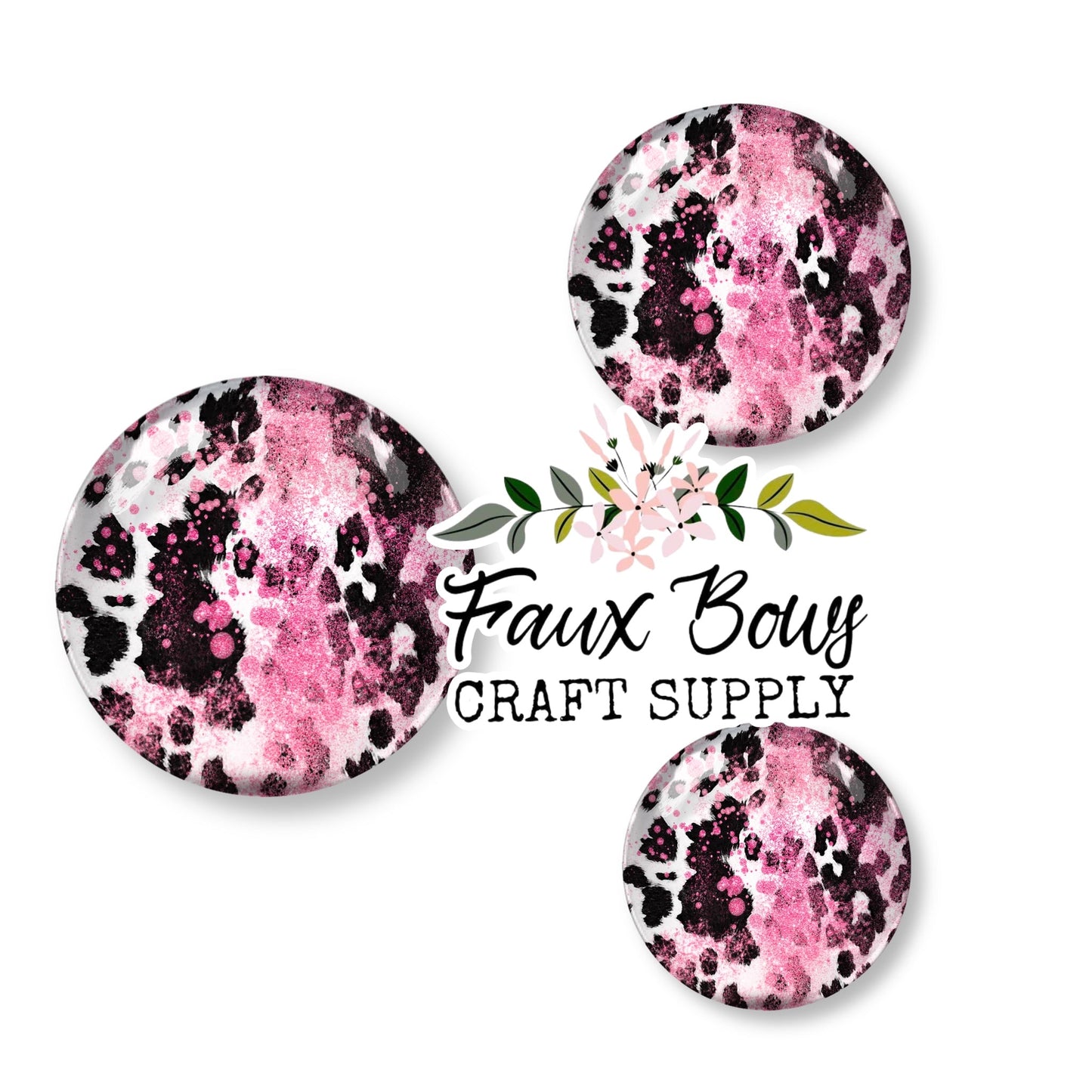 Distressed Pink Cow (Custom)-8/10/12mm Glass Cabochon (Copy)