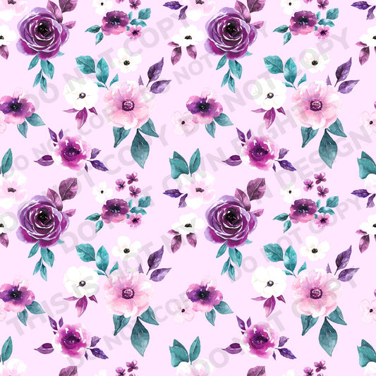 Cate & Rainn Light Purple Floral Fabric-Bullet/DBP/Leather
