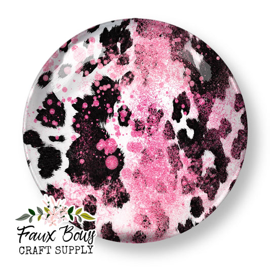 Distressed Pink Cow (Custom)-8/10/12mm Glass Cabochon (Copy)