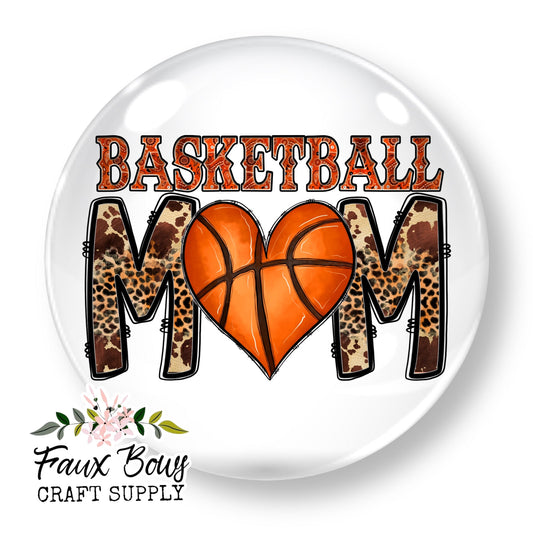 Wild Basketball Mom (Custom)- 12mm Glass Cabochon