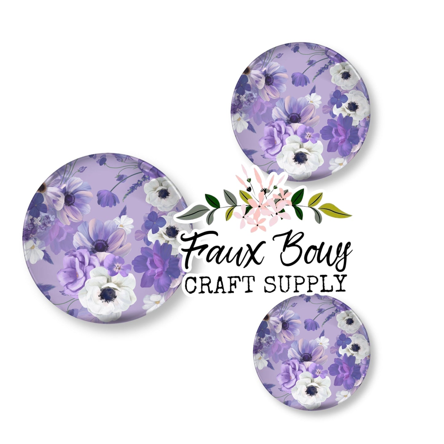 Purple Blooms  (Custom)-8/10/12mm Glass Cabochon (Copy)