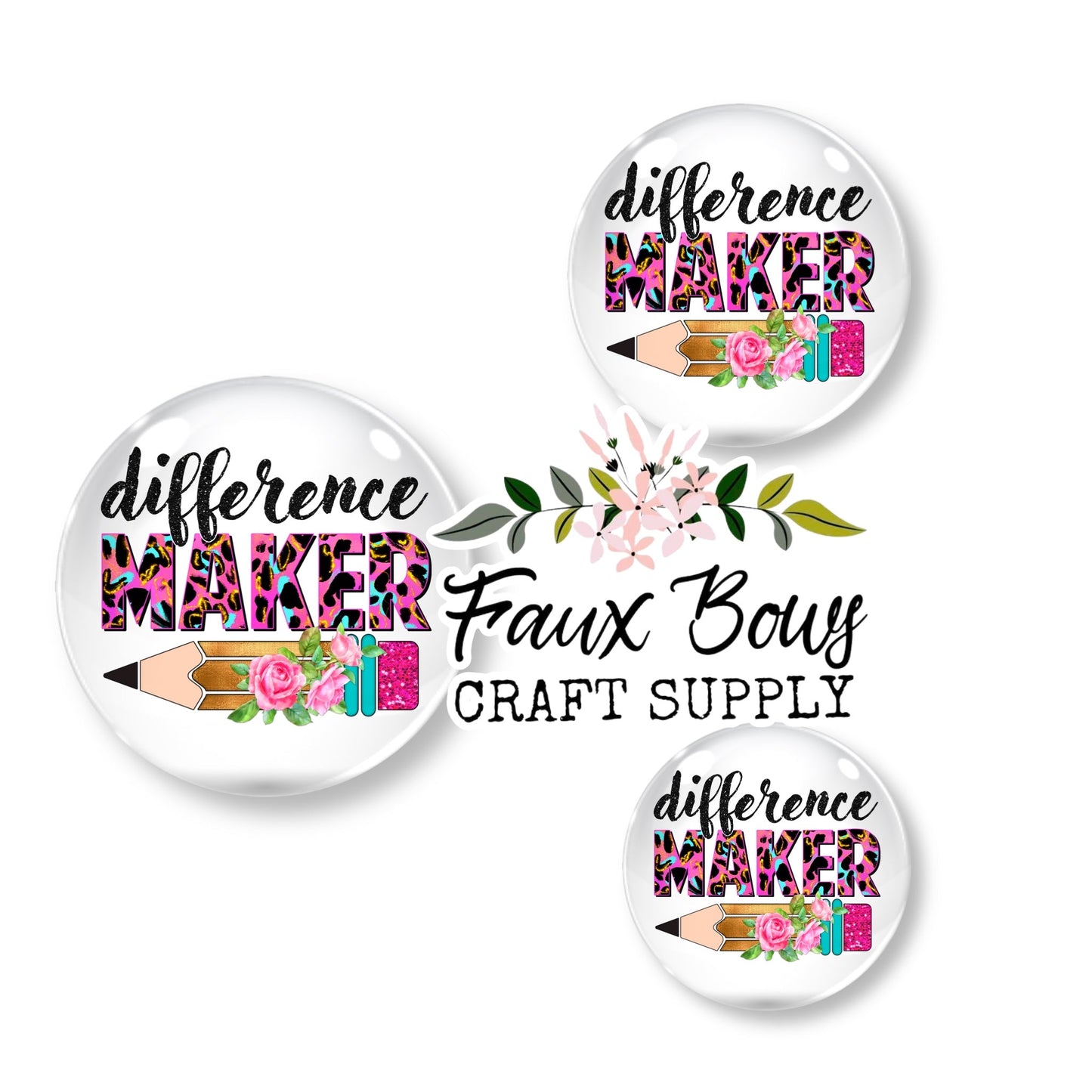 Difference Maker  (Custom)- 12mm Glass Cabochon (Copy)