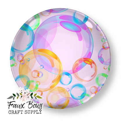 Vibrant Bubbles (Custom)- 12mm Glass Cabochon (Copy)