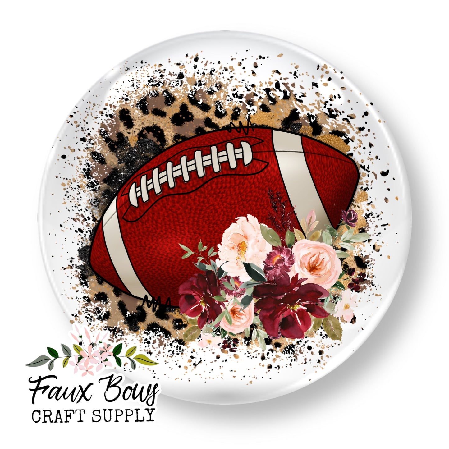 Football Floral (Custom)- 12mm Glass Cabochon (Copy)