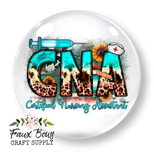 CNA Turquoise Cheetah(Custom)- 12mm Glass Cabochon