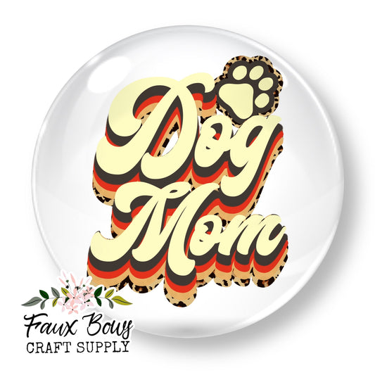 Dog Mom Retro (Custom)- 12mm Glass Cabochon