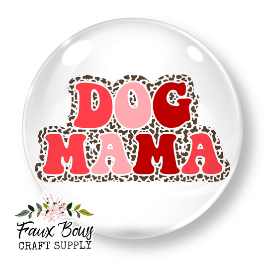 Groovy Dog Mama (Custom)- 12mm Glass Cabochon