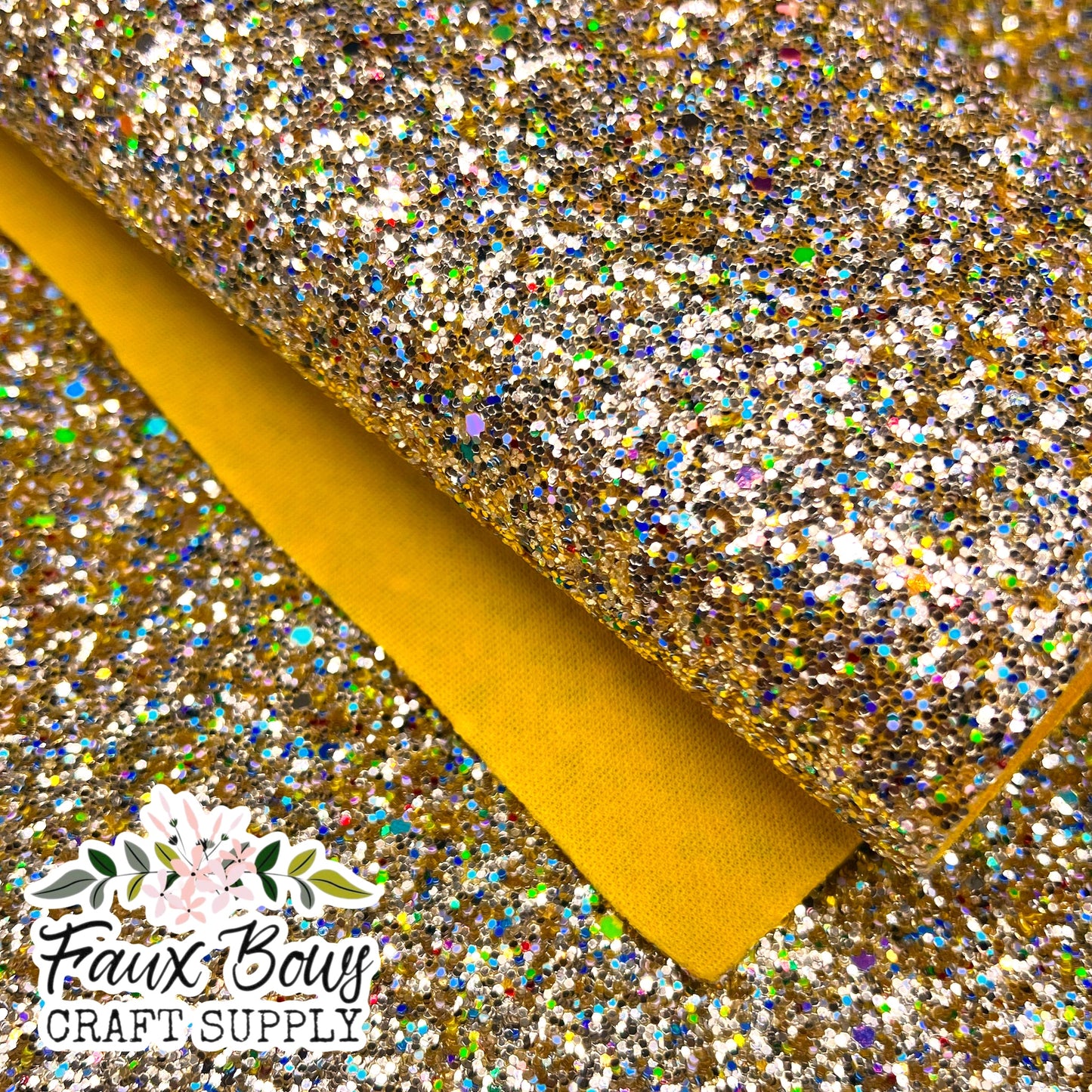 Golden Showgirl NEW Chunky Glitter (Yellow Fabric Backed)