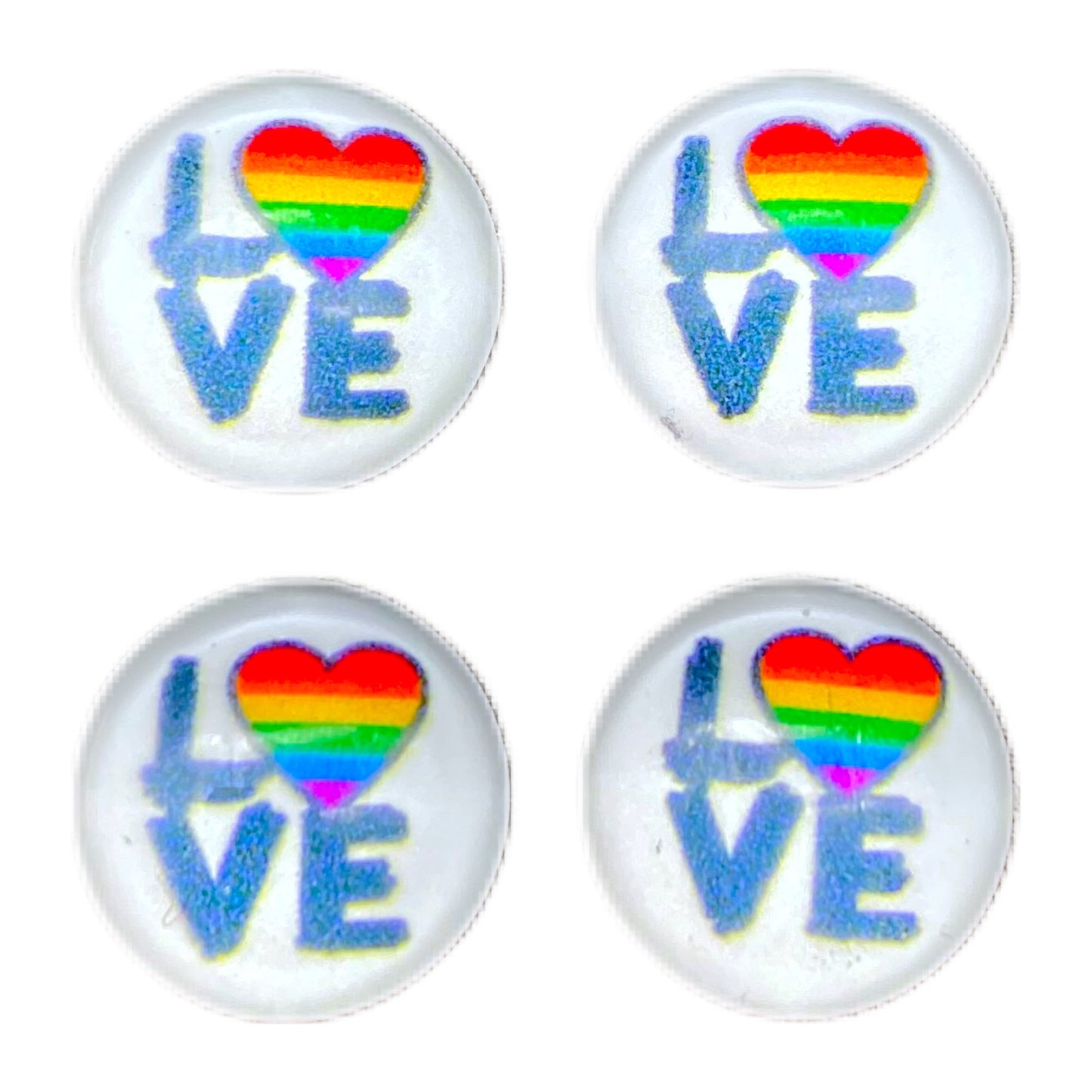 Love-Pride Heart (Custom)-12mm Glass Cabochon