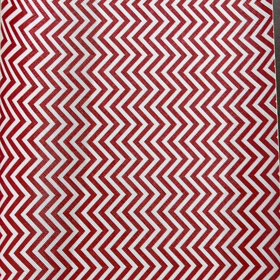 LIVE Red/White Chevron Leather Sheet