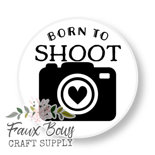 Born to Shoot 12mm Glass Cabochon
