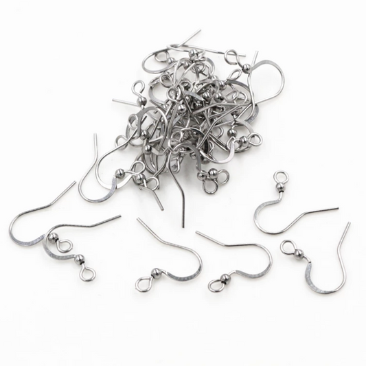 Stainless Steel  Earring Hooks (Flat)