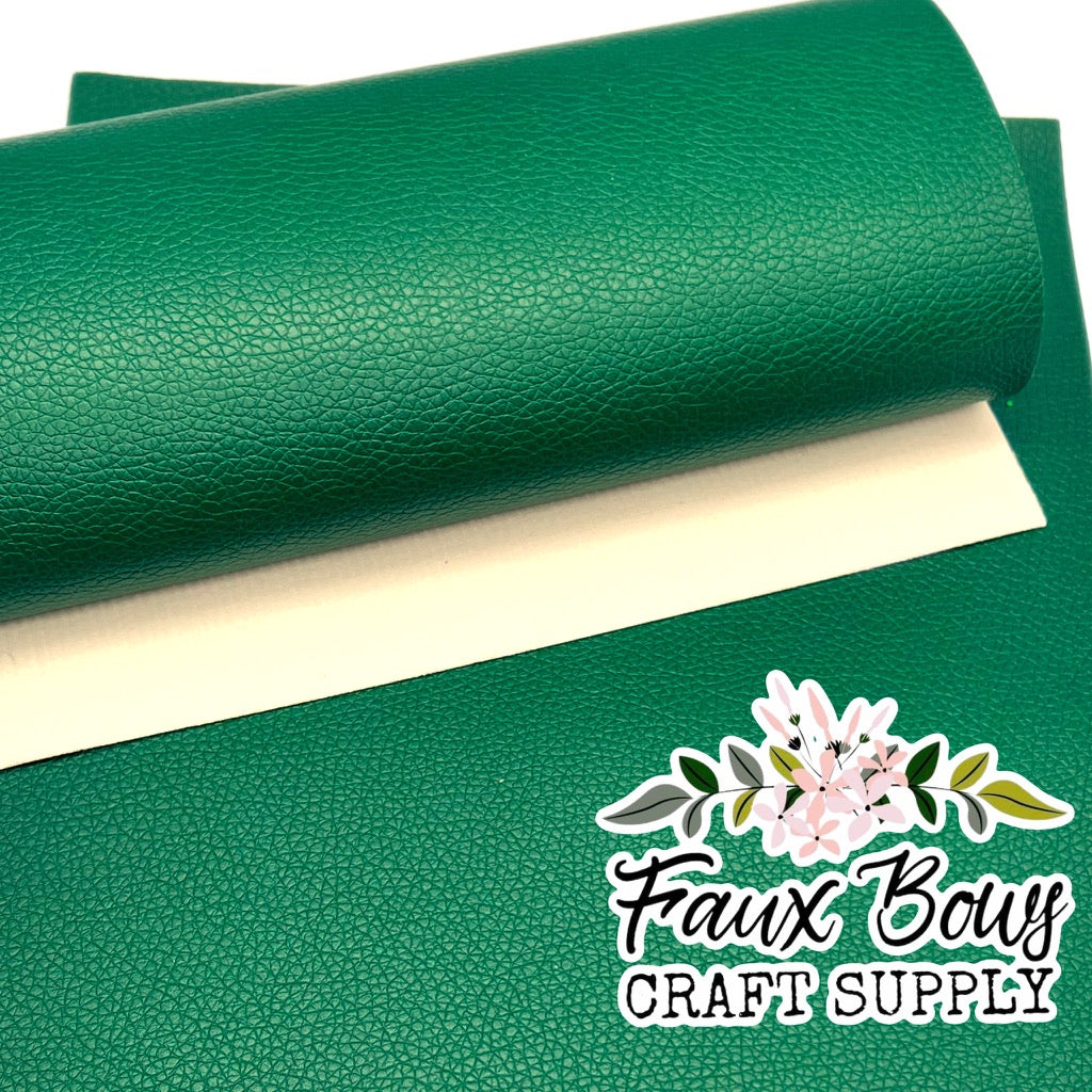 NEW Solid Forest Green Pebbled Faux Leather
