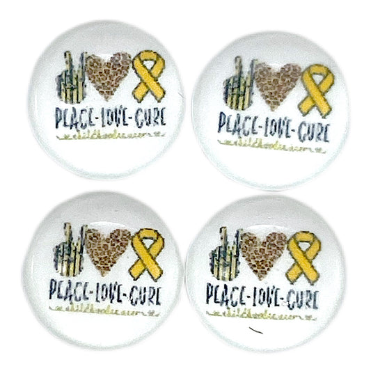 Peace Love Cure-12mm Glass Cabochons