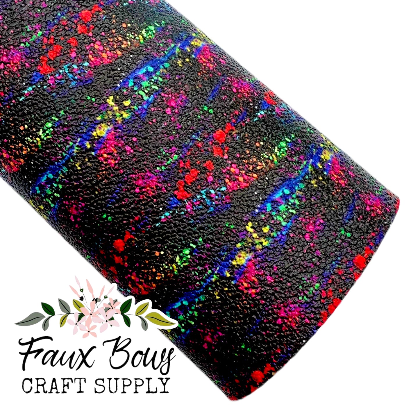 Neon Galaxy Printed RAISED Pebbled Faux Leather