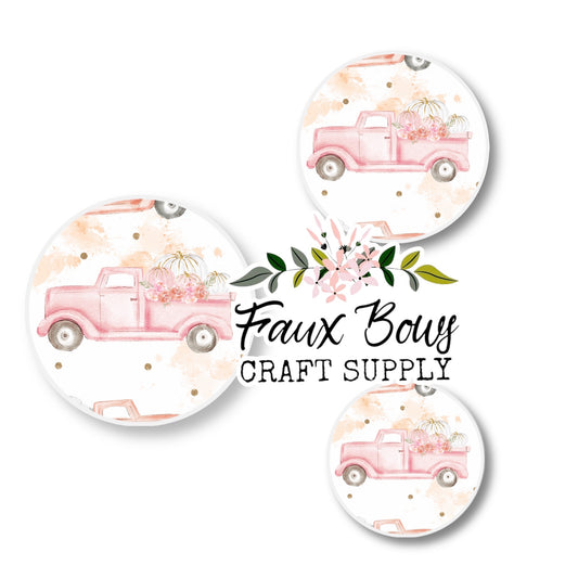 Peachy Pumpkin Truck Custom)-12mm Glass Cabochon