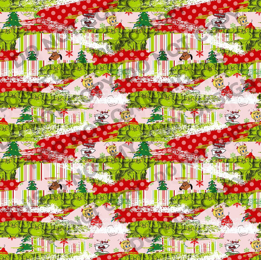 Grinch Brushstrokes Fabric Bullet/DBP/Leather