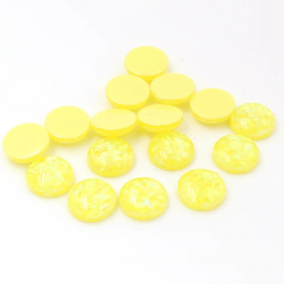 Sunshine Yellow Tinsel-12mm Cabochon