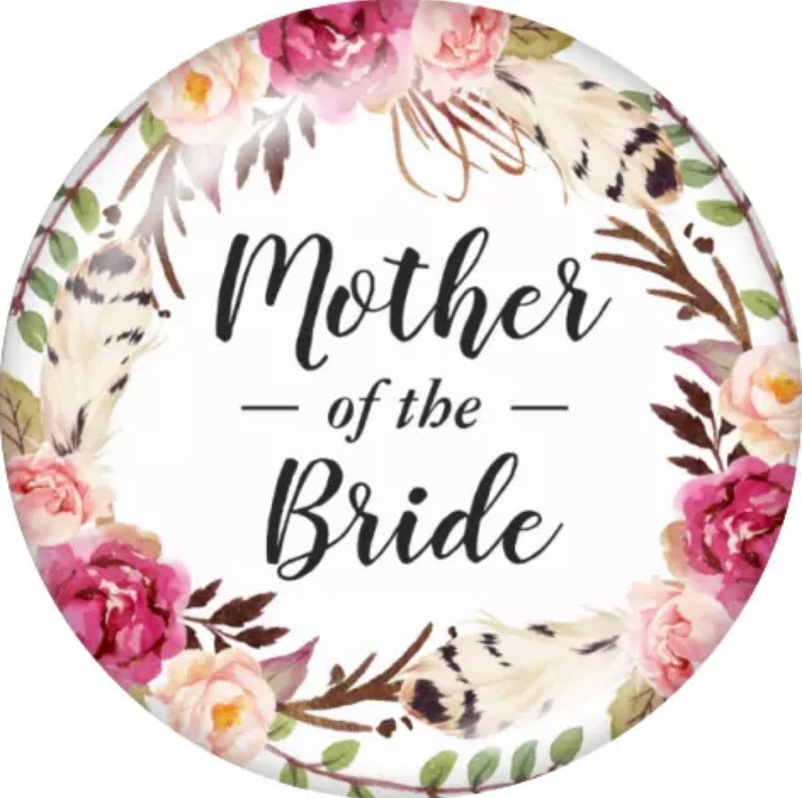 Mother of the Bride (Light Floral)-12mm Glass Cabochon