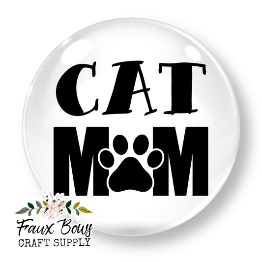 Cat Mom (Custom)-12mm Glass Cabochon
