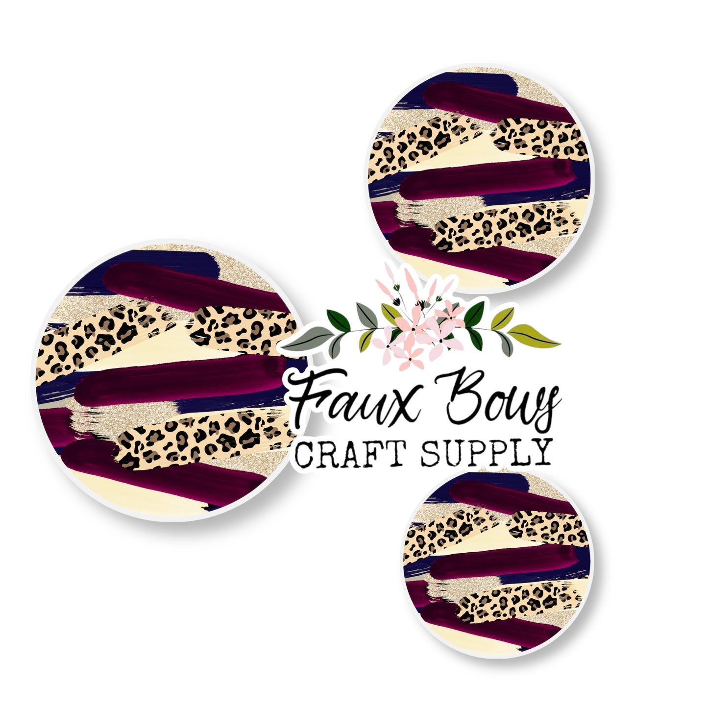 Cheetah Wine Brushstrokes (Custom)-8/10/12mm Glass Cabochon