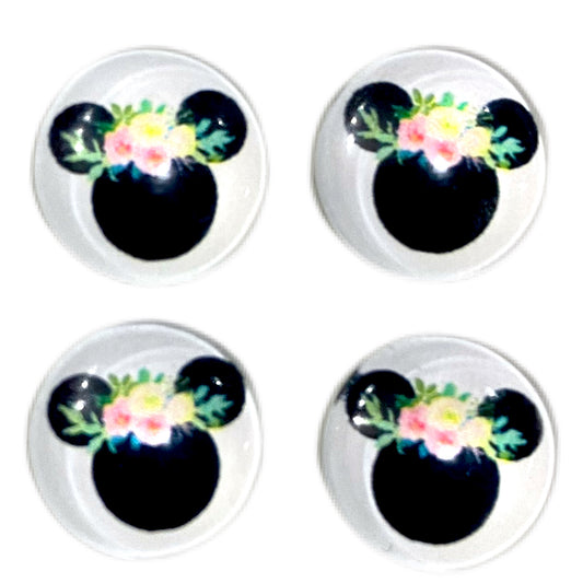 Floral Mouse (Custom)-12mm Glass Cabochon
