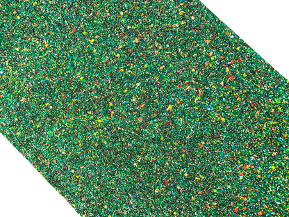 Green Confetti Mix Chunky Glitter Canvas