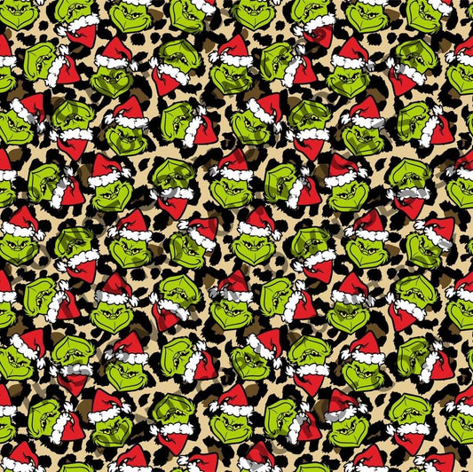 Cheetah Grinch Fabric Ribbed Knit/Bullet/DBP/Leather