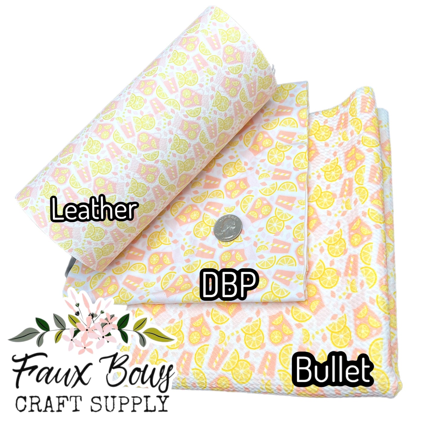 Lemonade Lovers Printed Fabric- Bullet/DBP/Leather