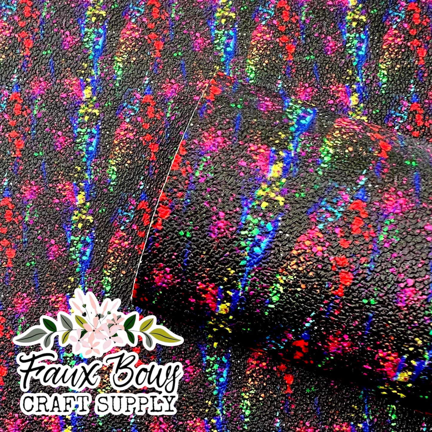Neon Galaxy Printed RAISED Pebbled Faux Leather