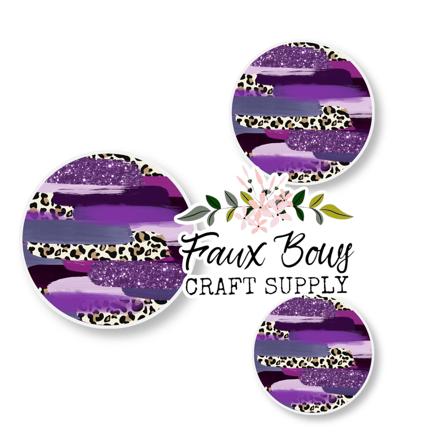 Purple Cheetah Brushstrokes (Custom)-8/10/12mm Glass Cabochon