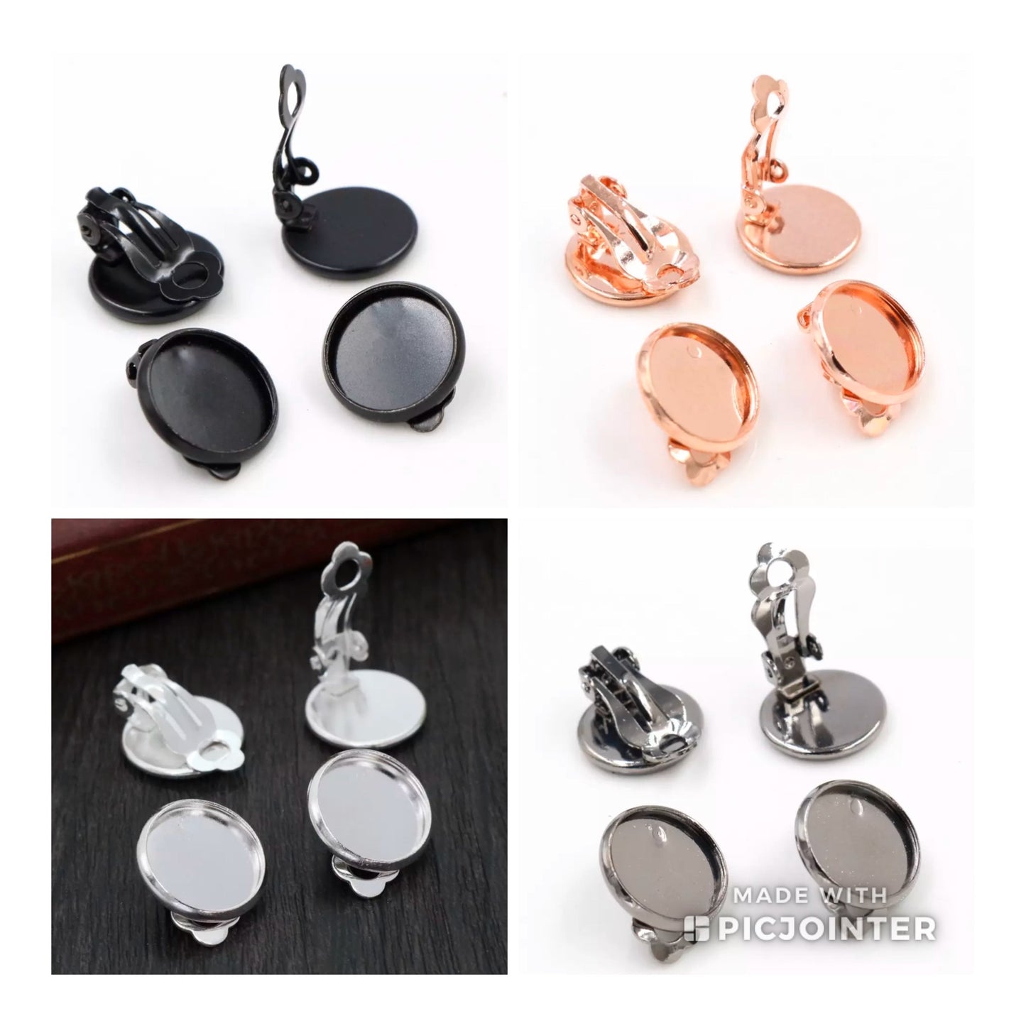 Clip On Earring-12mm Cabochon Base