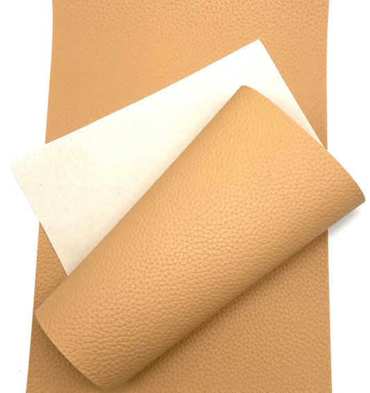 Tan Solid Pebbled Faux Leather