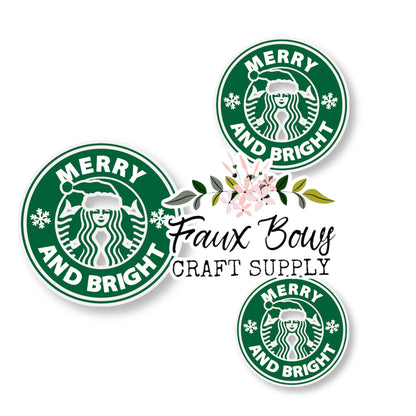 Merry and Bright Green Coffee (Custom)-8/10/12mm Glass Cabochon