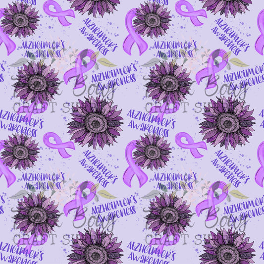 💜Alzheimer’s Awareness PRINTED Pebbled Leather