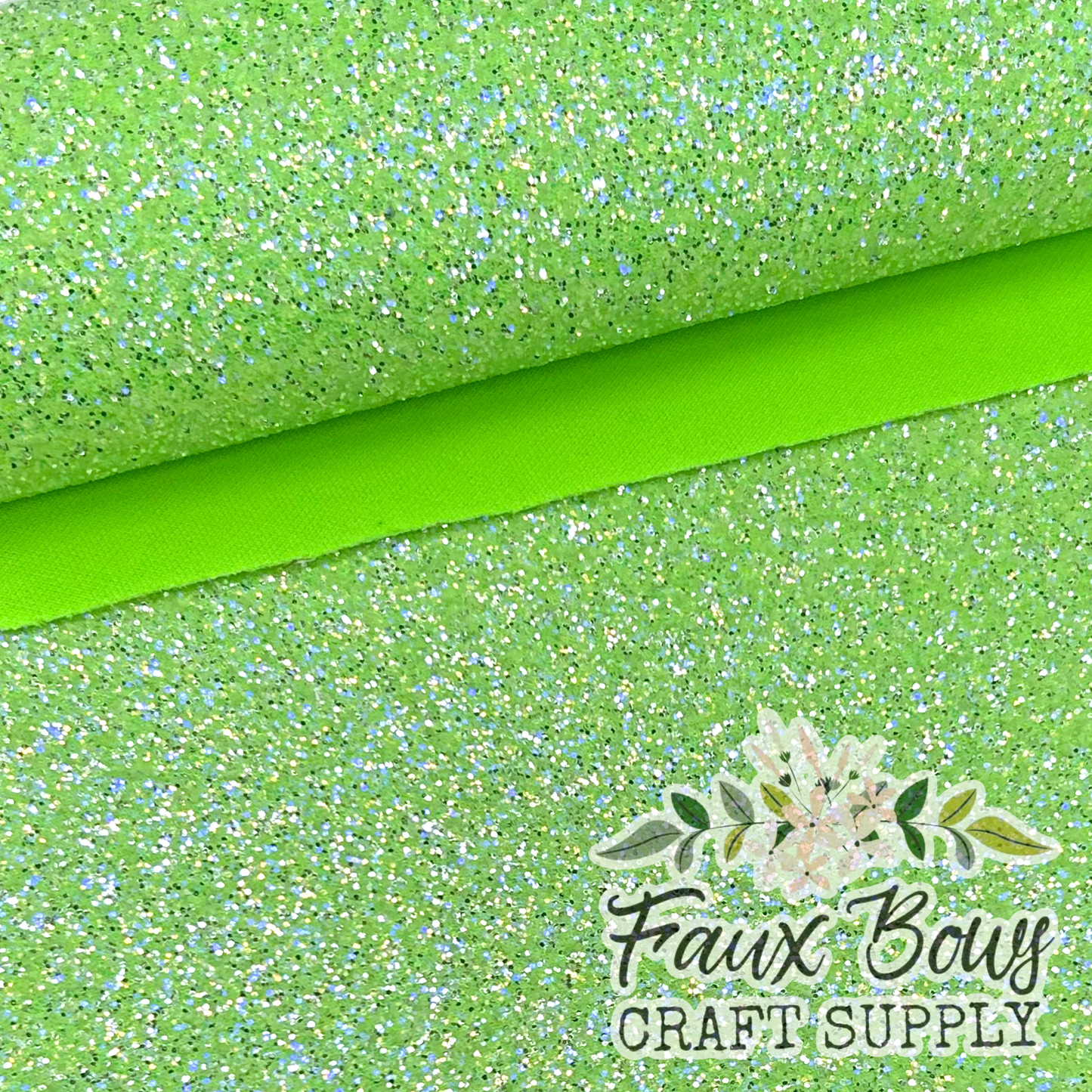 NEW Frosted Lime Chunky Glitter WOVEN