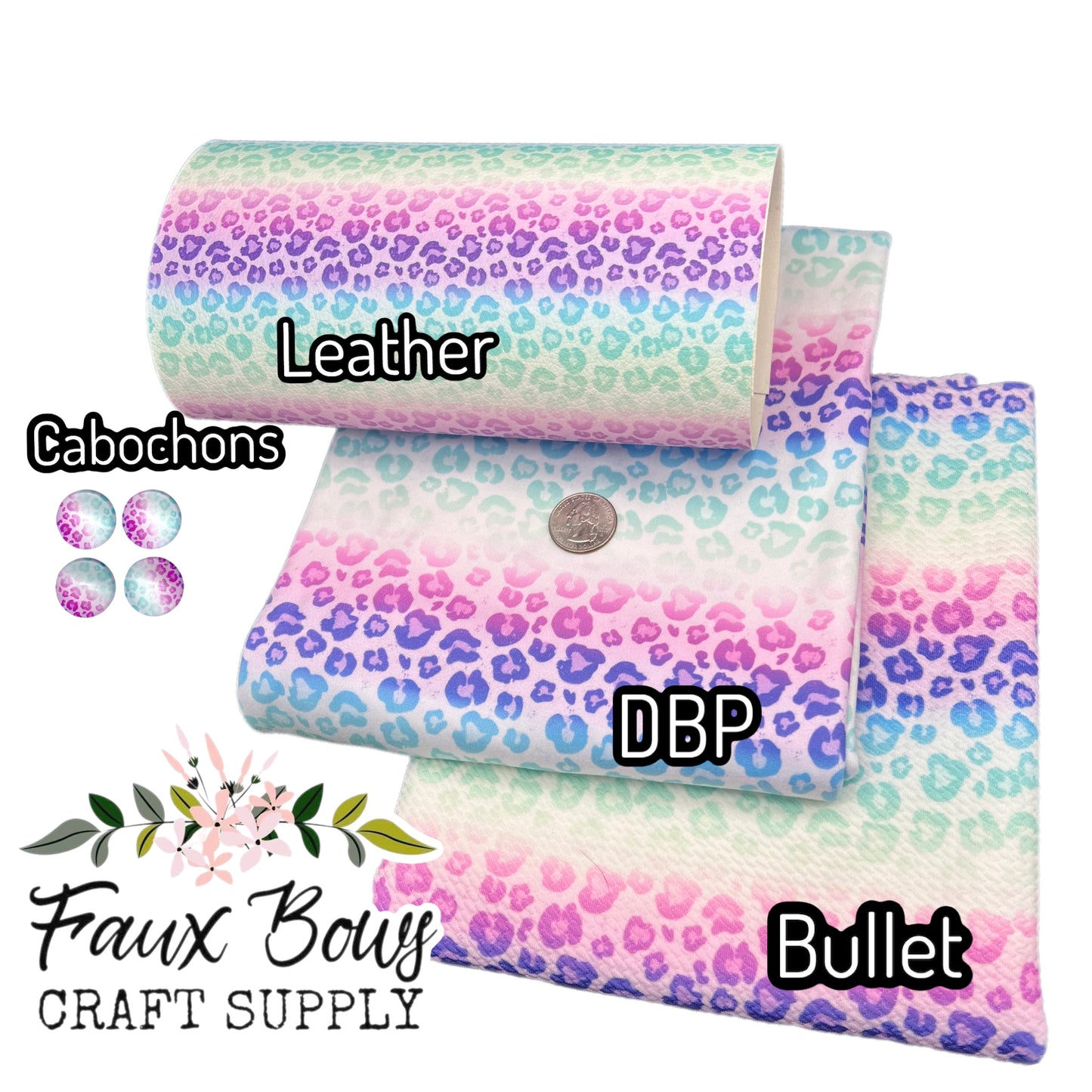 Neon Leopard Printed Fabric- Bullet/DBP/Leather