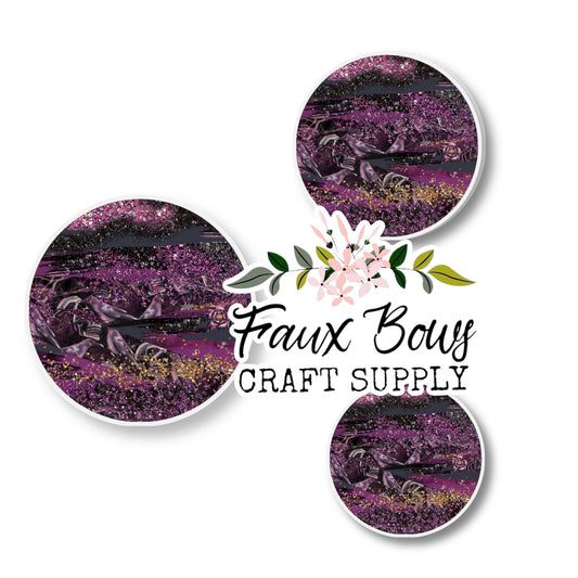 Purple Spooky Brushstrokes(Custom)-12mm Glass Cabochon