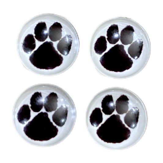 Paw Print Glass Cabochon 12mm