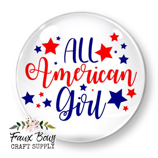 All American Girl -12mm Glass Cabochon