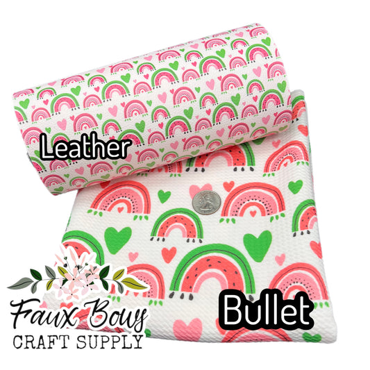 Watermelon Rainbow Printed Fabric- Bullet/Leather