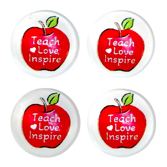 Teach Love Inspire-Apple (Custom) 12mm Glass Cabochon