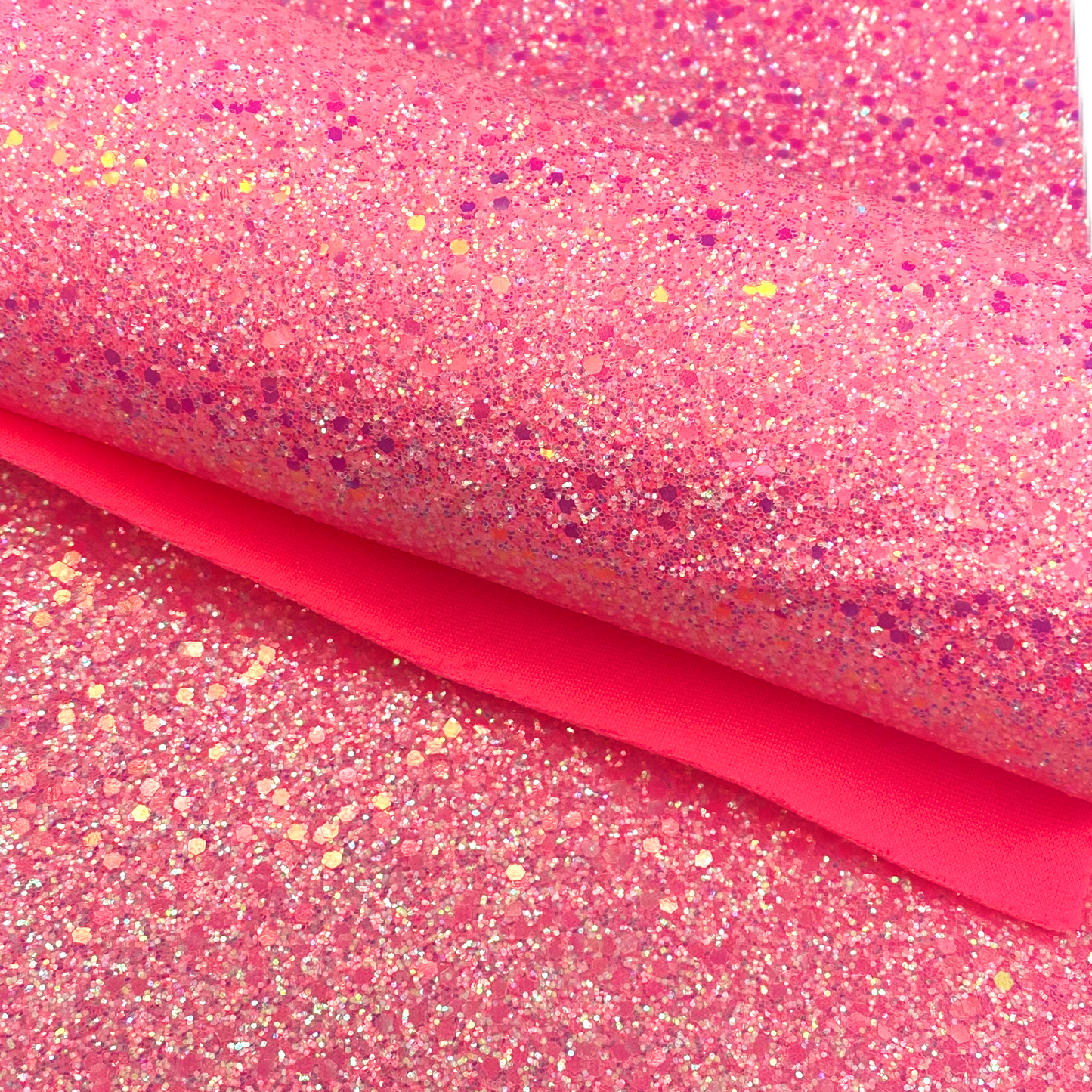 Neon Hibiscus Pink Iridescent Chunky Glitter Sheet
