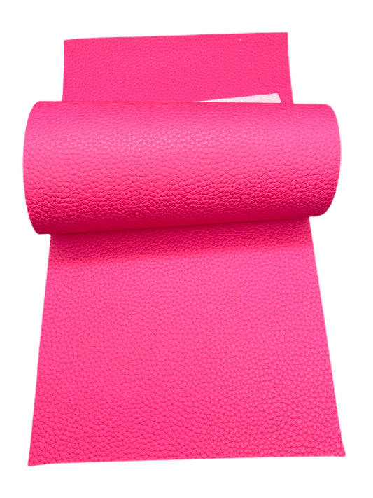 Hot Pink Solid Pebbled Faux Leather